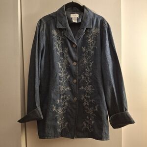 Jaclyn Smith Blue Jean Shirt Classic Denim Style